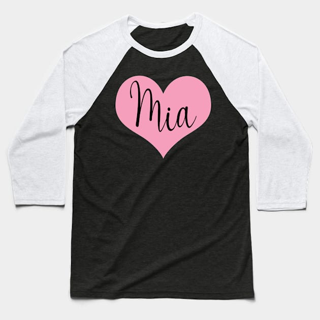 First name mia Baseball T-Shirt by Die Designwerkstatt